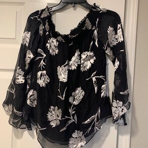 WHBM White House black market ruched top blouse